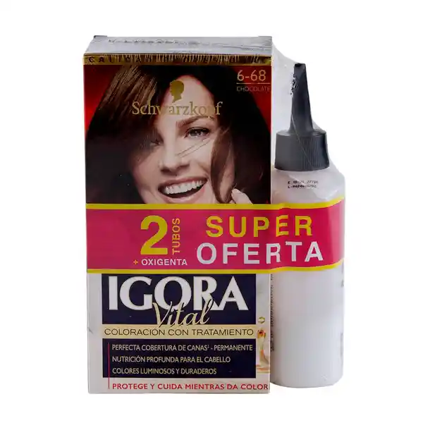 Igora Tinte Vital Tono 6-68 X6 Elementos Gratis Oxigenta