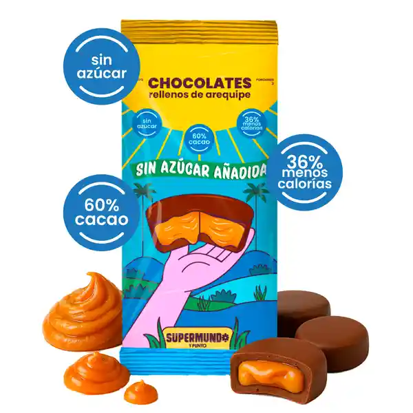 Bombón de Chocolate Relleno de Arequipe Supermundo 24 g