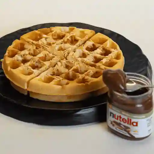Waffle nutella y almendras