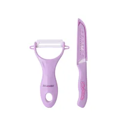 Cuchillo y Pelador de Verduras Mis Pastelitos Morado Miniso