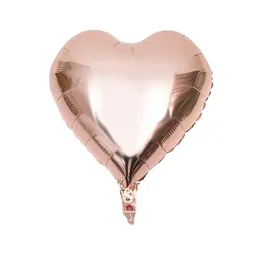 El Tío Globo Corazón Metalizado Oro Rosa Liso 18