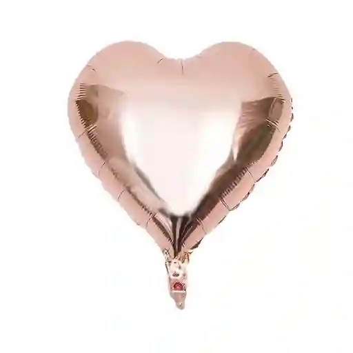 El Tío Globo Corazón Metalizado Oro Rosa Liso 18