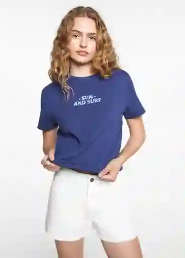 Camiseta Surf Azul Noche Talla 20 Niña Mango