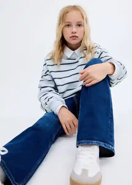 Buzo Sudadera Rayo Azul Talla 14 Niña Mango