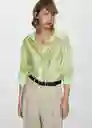 Camisa June Verde Talla M Mujer Mango