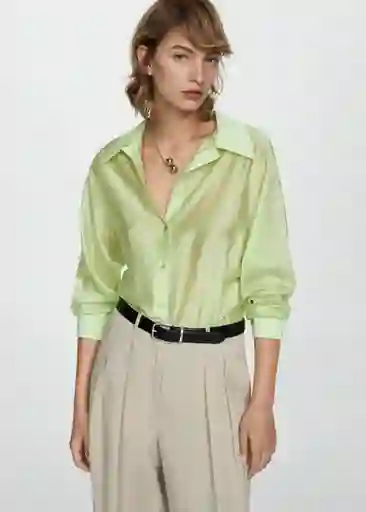 Camisa June Verde Talla M Mujer Mango