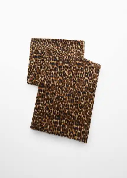 Bufanda Leopard Chocolate Talla 99 Mujer Mango