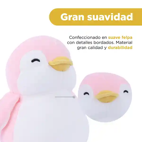 Peluche Pingüino Rosa Serie Mini Family Miniso