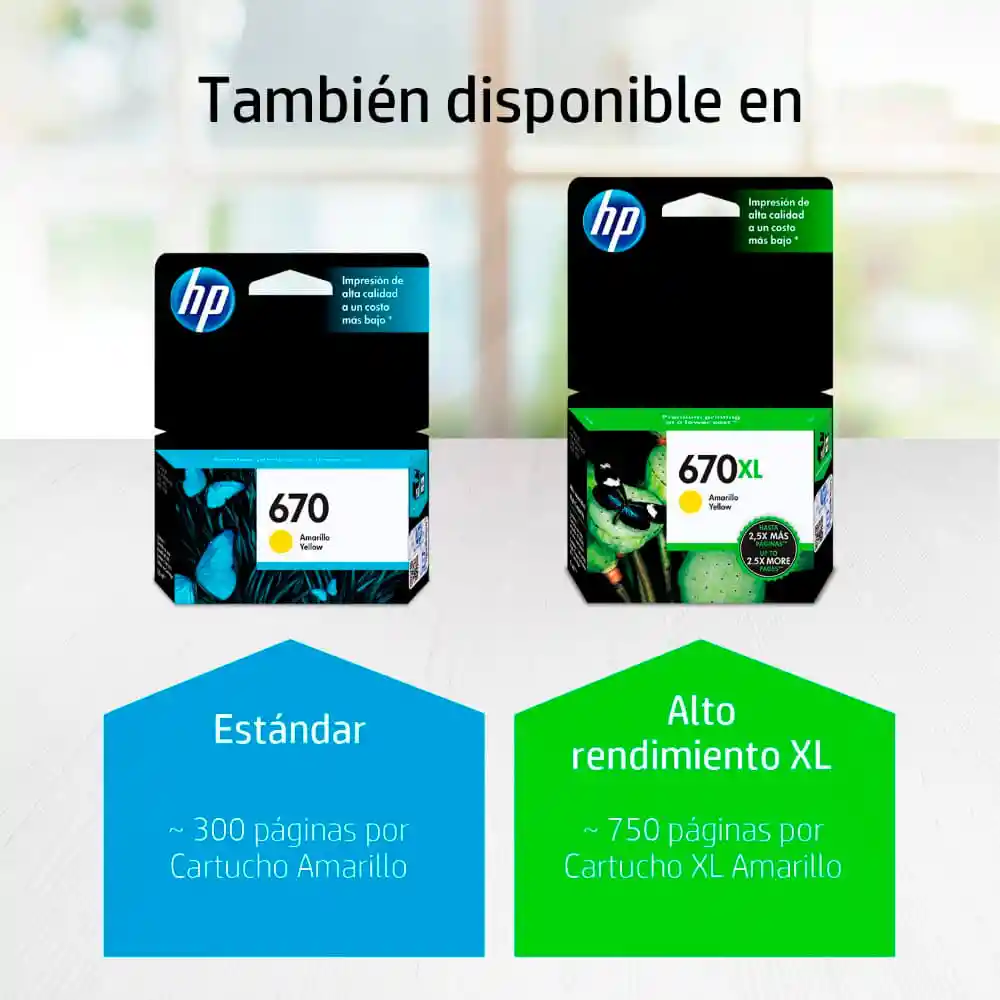 Cartucho De Tinta Hp 670 Amarillo Original (cz116al)