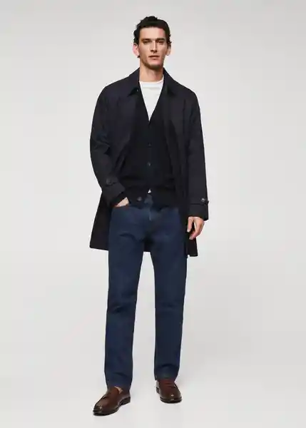 Saco Cardigan Cottonc Navy Talla L Hombre Mango