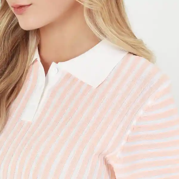 Suéter Cuello Solapa Manga Corta Multicolor Talla M 685917