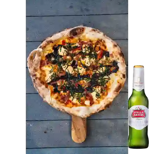 Combo Pizza la Fugitiva + Stella Artois Bot. 330ml
