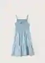 Vestido Casilda Tejano Claro Talla 12 Niñas Mango