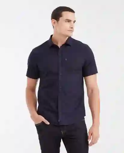 Camisa Carbon Manga Corta Azul Dark Ultraoscuro M Chevignon