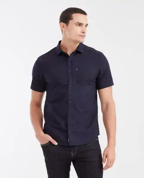 Camisa Carbon Manga Corta Azul Dark Ultraoscuro M Chevignon