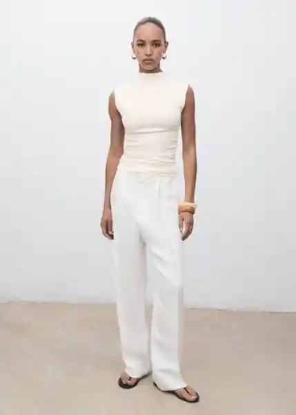 Camiseta Julia Off White Talla M Mujer Mango