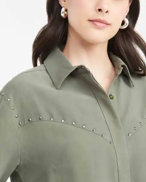 Camisa Military Femenino Verde Olivino Oscuro Talla M Chevignon