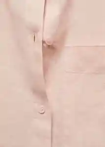 Camisa Lino Rosa Palo Talla XL Mujer Mango