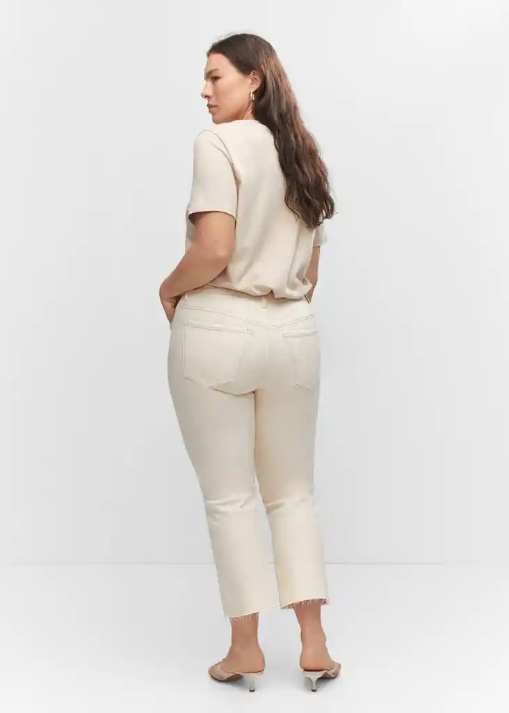 Pantalón Jean Sienna Off White Talla 44 Mujer Mango