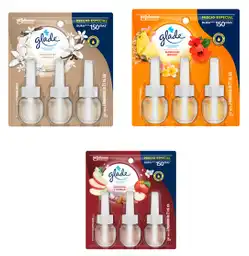 Glade ambientador aceites naturales 3 repuestos, 63 ml variedad fragancias