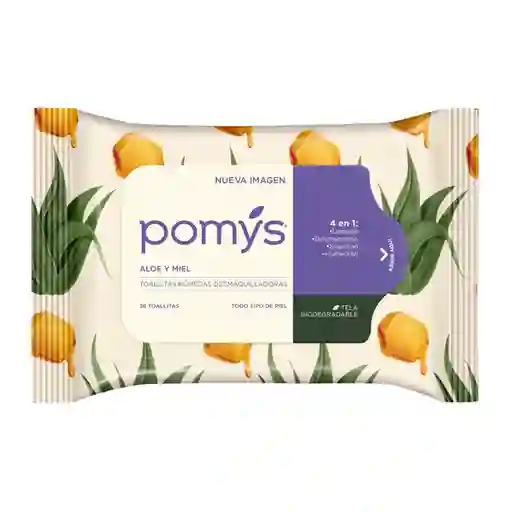 Toallitas Húmedas Desmaquilladoras Pomys Aloe Y Mielx28 Und