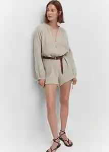 Enterizo Mono Bambú Piedra Talla M Mujer Mango