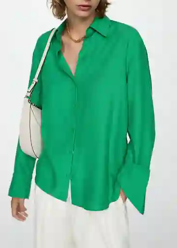 Camisa Lima Verde Talla M Mujer Mango