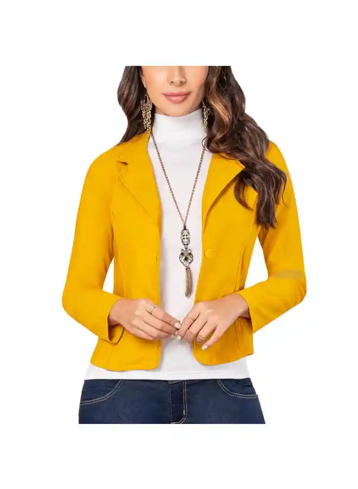 Croydon Blazer Araceli Mujer Amarillo Talla XL