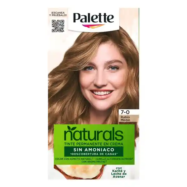 Palette Tinte Cabello Permanente Crema Natural 7-0