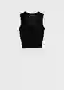 Top Becky Negro Talla M Mujer Mango