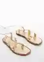 Sandalias Marca 1 Oro Talla 39 Mujer Mango