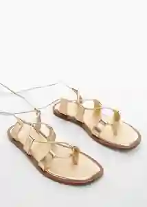 Sandalias Marca 1 Oro Talla 39 Mujer Mango