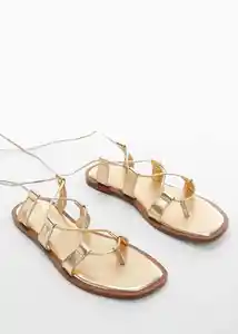 Sandalias Marca 1 Oro Talla 39 Mujer Mango
