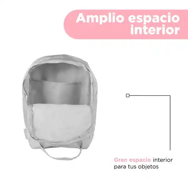 Maleta Escolar Rectangular Con Asa Gris Serie Miniso