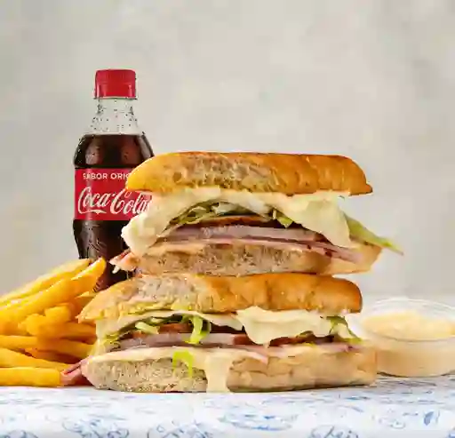 Cubano Bacano + Papas + Bebida