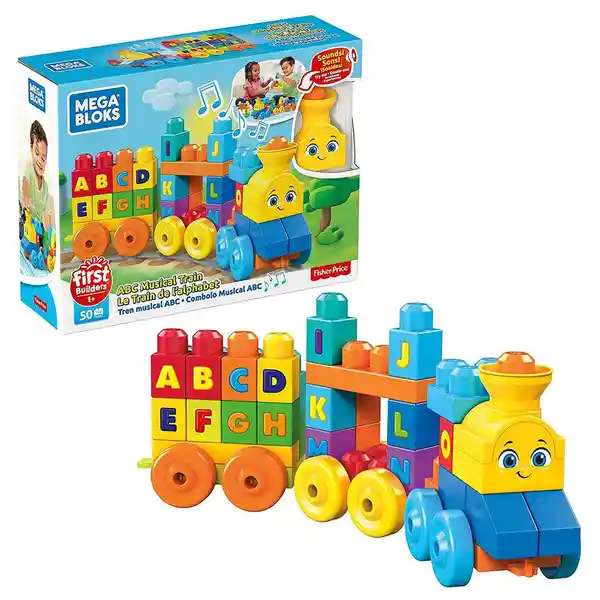 Mega Bloks Abc Tren De Aprendizaje (60 Piezas) Mattel