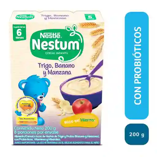 Cereal Infantil Nestum Trigo; Banano y Manzana 200 g