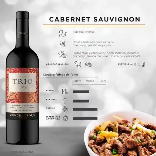 Trio Vino Reserva Merlot Carménère - Cabernet Sauvignon