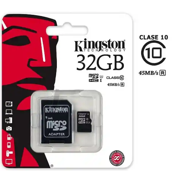 Kingston Memoria Micro Sd 32Gb Uhs-I + Adaptable Clase 10