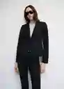 Blazer Americana Macaroni Negro Talla 38 Mujer Mango