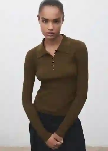 Jersey Twenties Khaki Talla XS Mujer Mango