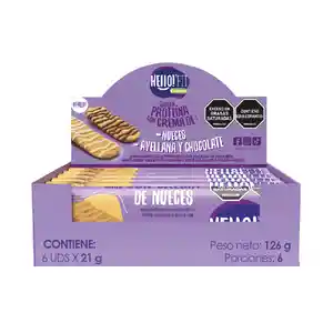 Display Surtido Barras Proteína Con Crema De Nueces Y Chocolate Hellofit Colanta X 21 G X 6 U