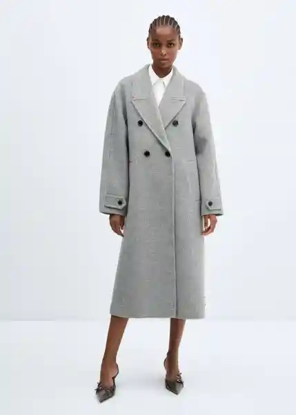 Abrigo Gauguin Gris Talla 18 Mujer Mango