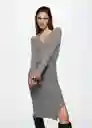 Vestido Goletav Gris Medio Vigore Talla Xs Mujer Mango