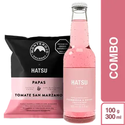 Combo Papa Tomate San Marzando y Soda Hatsu Frambuesa y Rosas