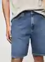 Bermuda Oliver Tejano Oscuro Talla 42 Hombre Mango