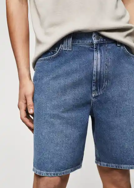 Bermuda Oliver Tejano Oscuro Talla 42 Hombre Mango