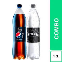 Combo Gaseosa Pepsi Sin Azúcar 1.5 L + Bretaña 1.5 L