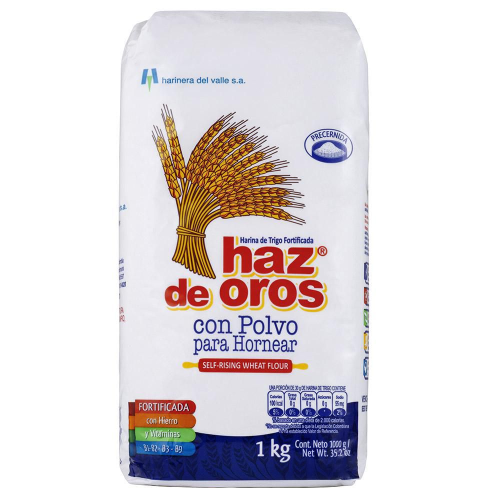 Haz de Oros Harina de Trigo Fortificada con Polvo para Hornear 1000 g