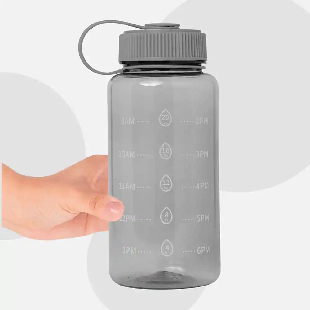 Botella de Plástico de Agua Fría con Asa Cool Gris Miniso 